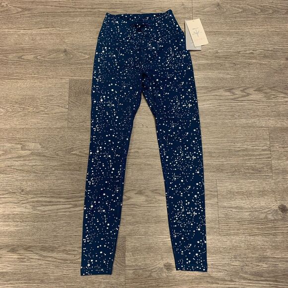 Soybu Leggings Womens XS Silver Stars 4Way Stretch UV Protect High Rise Fitted - Picture 2 of 12